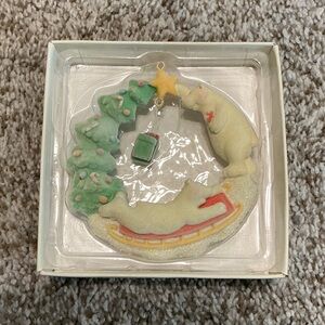 Russ Berrie Polar Bear Holiday Ornament - Green and Yellow